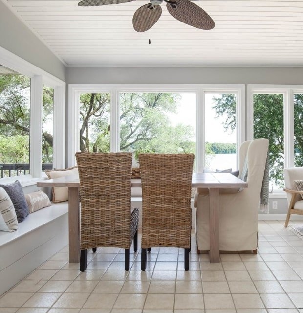 Sunroom of home in Decatur, Illinois