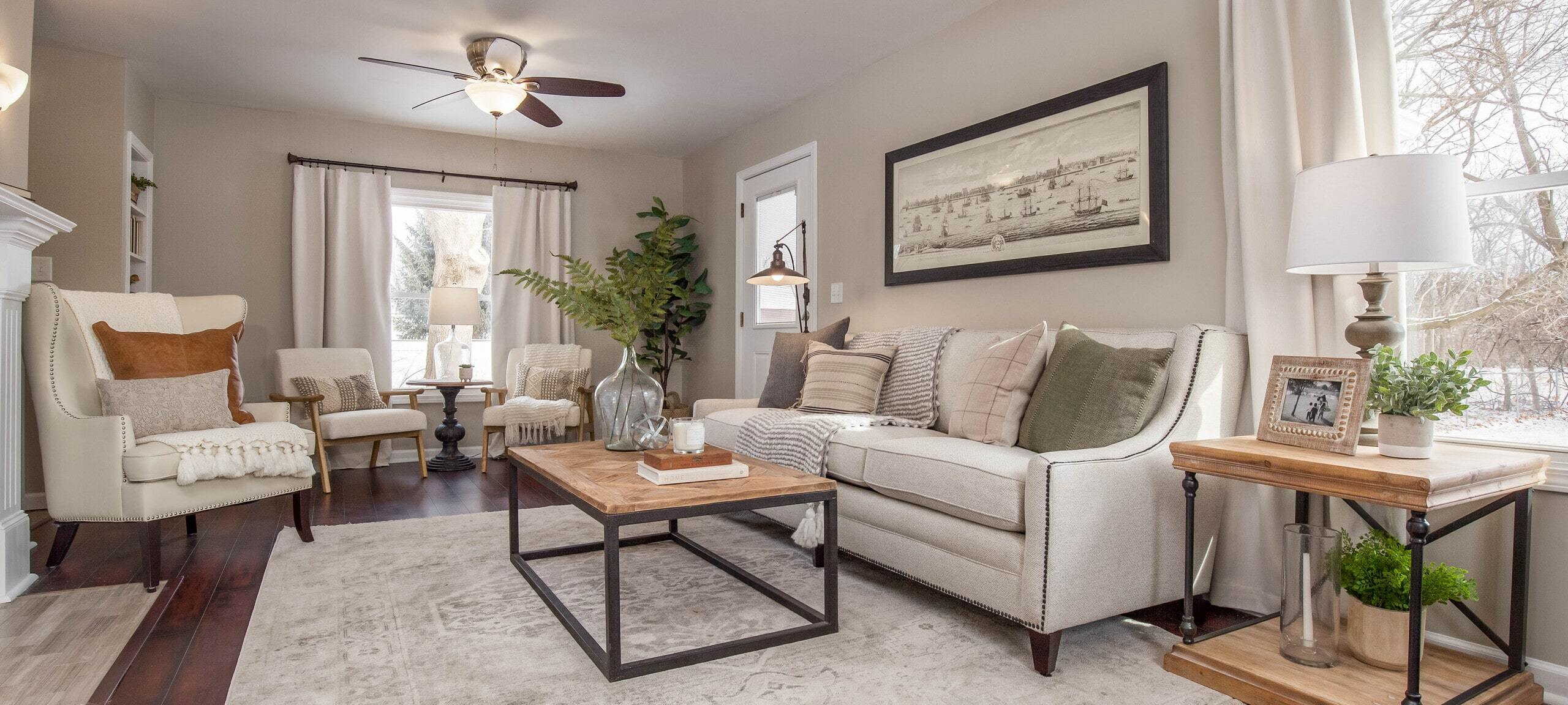 Beautiful modern living room, typical of Argenta, IL